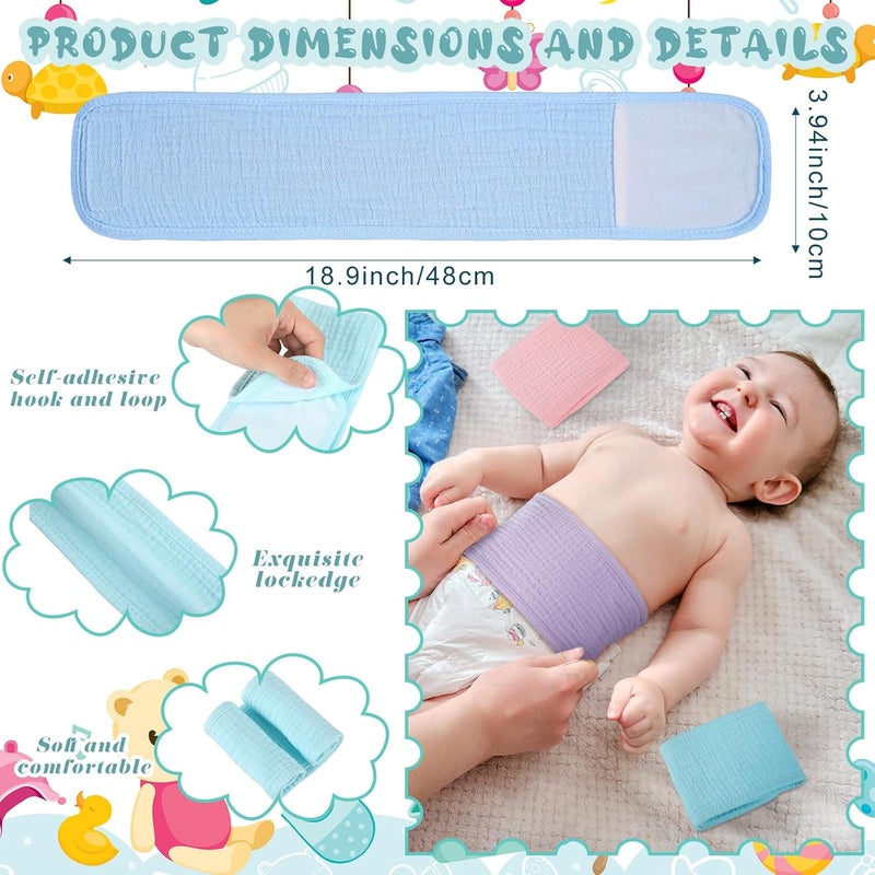 Vabean 8 Pcs Baby Infant Umbilical Cord Comfort Adjustable Cotton Belly Band for Protection, Baby Gifts for 0 To12 Months (Simple) - Image 2